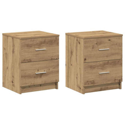 Berkfield Durable Bedside Cabinets 2 Pcs With 2 Drawers Artisan Oak 40X36X50 Cm - image 1