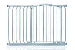 Safetots Curved Top Safety Gate, 98Cm - 107Cm, Matt Grey, Pressure Fit Stair Gate - thumbnail 1