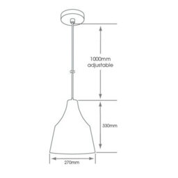 Bubly Bathrooms Volta Modern Matt Black Ip44 Bathroom Pendant Light With Adjustable 1M Flex - E27 Fitting - thumbnail 2