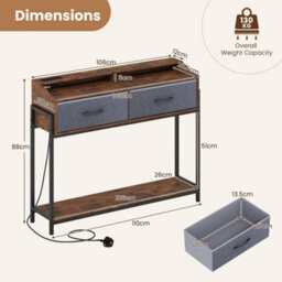 Console Table Narrow Entryway Table W/ 2 Drawers & Shelves - thumbnail 2