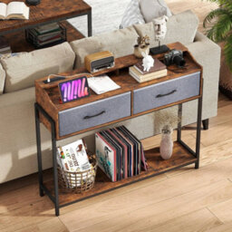 Console Table Narrow Entryway Table W/ 2 Drawers & Shelves - thumbnail 3