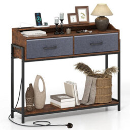 Console Table Narrow Entryway Table W/ 2 Drawers & Shelves - thumbnail 6