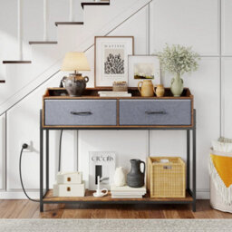Console Table Narrow Entryway Table W/ 2 Drawers & Shelves - thumbnail 4