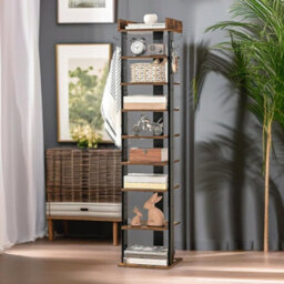 Rafaelo Mobilia 9 Tier Tall Shoe Rack Narrow Brown - thumbnail 3