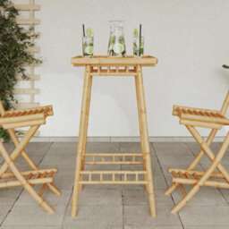 Walplus Outdoor Bar Table Square 55X55X100 Cm Bamboo - thumbnail 3