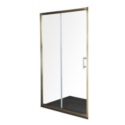 Homestylestore Antique Brass Reversible Wet Room Sliding Door Shower Enclosure With Graphite Slate Effect Tray 1200 X 800mm - thumbnail 1