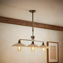 Valuelights Holborn Cream Scallop 3 Drop Diner Bar Ceiling Light And Bulbs - thumbnail 5