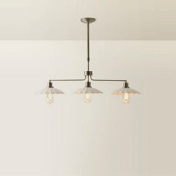 Valuelights Holborn Cream Scallop 3 Drop Diner Bar Ceiling Light And Bulbs - thumbnail 6