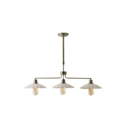 Valuelights Holborn Cream Scallop 3 Drop Diner Bar Ceiling Light And Bulbs - thumbnail 2