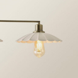 Valuelights Holborn Cream Scallop 3 Drop Diner Bar Ceiling Light And Bulbs - thumbnail 3
