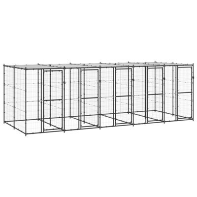 Berkfield Outdoor Dog Kennel Steel With Roof 12.1 M2 - image 1