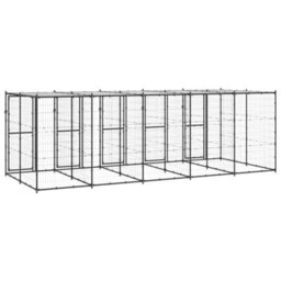 Berkfield Outdoor Dog Kennel Steel With Roof 12.1 M2 - thumbnail 4