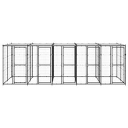 Berkfield Outdoor Dog Kennel Steel With Roof 12.1 M2 - thumbnail 2