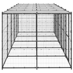 Berkfield Outdoor Dog Kennel Steel With Roof 12.1 M2 - thumbnail 3