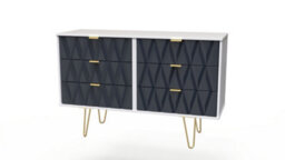 Dallas 6 Drawer Chest In Indigo Matt & White (Ready Assembled) - thumbnail 3
