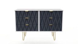 Dallas 6 Drawer Chest In Indigo Matt & White (Ready Assembled) - thumbnail 1