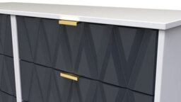 Dallas 6 Drawer Chest In Indigo Matt & White (Ready Assembled) - thumbnail 4