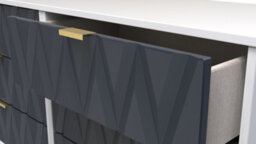 Dallas 6 Drawer Chest In Indigo Matt & White (Ready Assembled) - thumbnail 5
