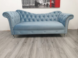 Stratus Interiors Stella Curved Arm Sofa Chaise Lounge Velvet Baroque Style - 3 Seater - thumbnail 1