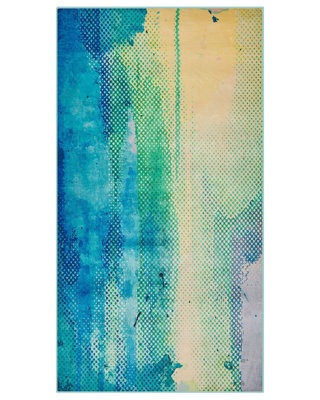 Beliani Modern Abstract Watercolour Area Rug Multicolour 80 X 150 Cm - Durable Polyester, Low Pile - image 1