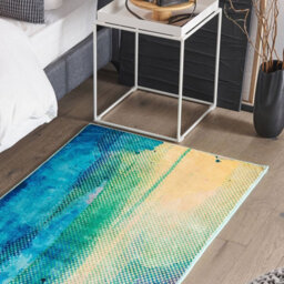 Beliani Modern Abstract Watercolour Area Rug Multicolour 80 X 150 Cm - Durable Polyester, Low Pile - thumbnail 2