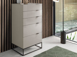 Angel Cerda Stylish Grey Wood And Black Steel Chiffonier - thumbnail 2