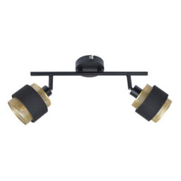 Luminosa Lighting Luminosa Renez Twin Ceiling Spotlight Black, Gold, Fabric 2Xe14 - thumbnail 2