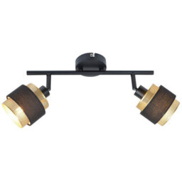 Luminosa Lighting Luminosa Renez Twin Ceiling Spotlight Black, Gold, Fabric 2Xe14 - thumbnail 1