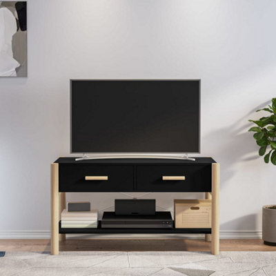 Walplus Tv Cabinet Black 82X38X45 Cm Engineered Wood - image 1