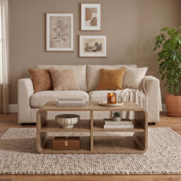 Decortie Rovel 4 Piece Living Room Furniture Set, Natural Oak (Tv Unit, Sideboard, Coffee Table & Side Table) - thumbnail 8