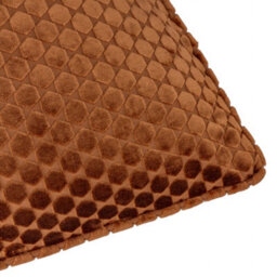 Paoletti Neptune Velvet Feather Filled Cushion, Copper, 50Cm X 50Cm - thumbnail 4