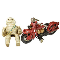 AB Tools Michelin Man Motorcycle Motorbike Bike Mascot Figure Statue Bibendum Cast Iron - thumbnail 4