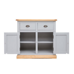 Cabinet Bits Bomporto Light Grey 2 Drawer 2 Door Sideboard Brass Cup Handle - thumbnail 4
