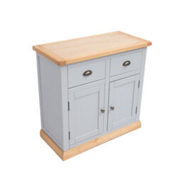 Cabinet Bits Bomporto Light Grey 2 Drawer 2 Door Sideboard Brass Cup Handle - thumbnail 3