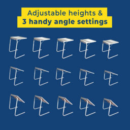 Coopers of Stortford Adjustable And Collapsible Metal Tv Dinner Mini-Table 2 Pack, Height Adjustable, Wipe Clean, Lipped Edge - thumbnail 4