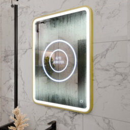 Harper & Harlow 800X600 Vela Brushed Brass Led Illuminated Bathroom Mirror - thumbnail 3
