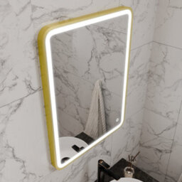 Harper & Harlow 800X600 Vela Brushed Brass Led Illuminated Bathroom Mirror - thumbnail 7