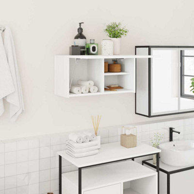 Walplus Bathroom Wall Cabinet White 60X25X30 Cm Engineered Wood - image 1