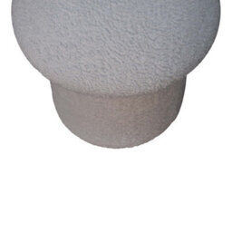 Artisan Furniture Solid Wood White Boucle Mushroom Footstool - thumbnail 5