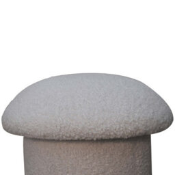 Artisan Furniture Solid Wood White Boucle Mushroom Footstool - thumbnail 4