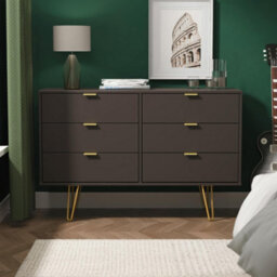 Honshu 6 Drawer Midi Chest Of Drawers In Graphite (Ready Assembled) - thumbnail 1