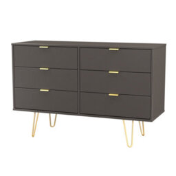 Honshu 6 Drawer Midi Chest Of Drawers In Graphite (Ready Assembled) - thumbnail 4