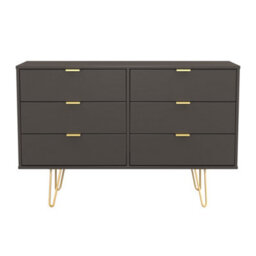 Honshu 6 Drawer Midi Chest Of Drawers In Graphite (Ready Assembled) - thumbnail 2
