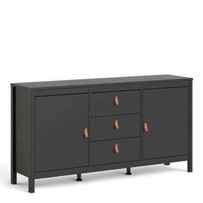 Furniture To Go Barcelona Sideboard 2 Doors + 3 Drawers  In Matt Black - image 1