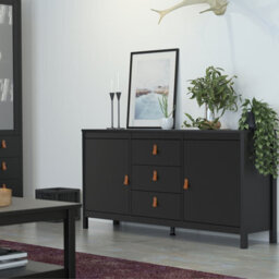 Furniture To Go Barcelona Sideboard 2 Doors + 3 Drawers  In Matt Black - thumbnail 5