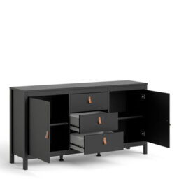 Furniture To Go Barcelona Sideboard 2 Doors + 3 Drawers  In Matt Black - thumbnail 4