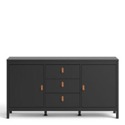 Furniture To Go Barcelona Sideboard 2 Doors + 3 Drawers  In Matt Black - thumbnail 2