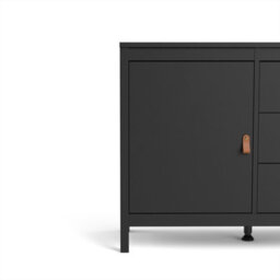 Furniture To Go Barcelona Sideboard 2 Doors + 3 Drawers  In Matt Black - thumbnail 7