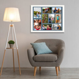 AK Frames 20X16 White Sleek Multi Photo Frame With Pompadour Mount - Holds 9 Apertures (2X) 7X5, (7X) 6X4 Photos - thumbnail 3