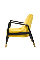 My Furniture Porter Armchair Mustard - 1960S Californian-Inspired Velvet Occasional Chair - thumbnail 4